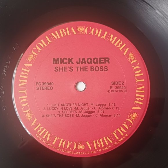 Vintage Mick Jagger She's The Boss vinyl record, 1985 original first pressing - Picture 11 of 11
